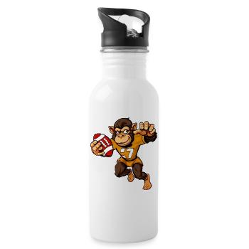 Monkeys Rugby - Gourde avec paille intégrée - blanc - Droite