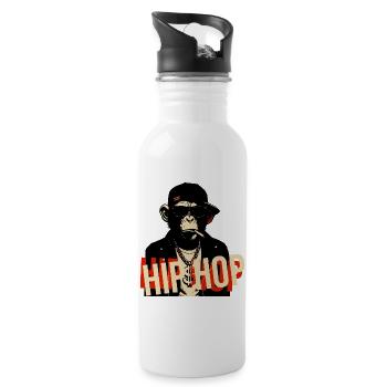 Icône du Hip Hop Chimpanzé Bling - Gourde avec paille intégrée - blanc - Droite