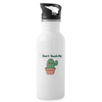 Cactus timide: Don’t Touch Me - Gourde avec paille intégrée - blanc - Droite