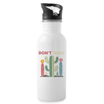 Cactus Do Not Touch - Water bottle with straw - white - Right