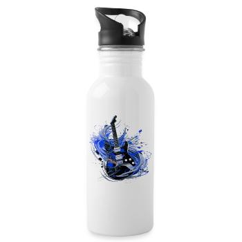 E-Gitarre Gitarre Gitarrist Musik Instrument Rock - Trinkflasche mit integriertem Trinkhalm - Weiß - Rechts