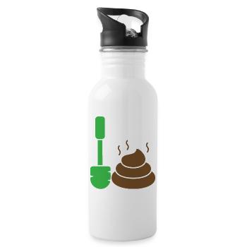 Green marker meets poop emoticon - Water bottle with straw - white - Right