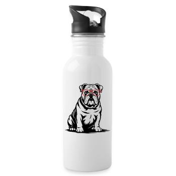 Bouledogue français - Gourde avec paille intégrée - blanc - Droite