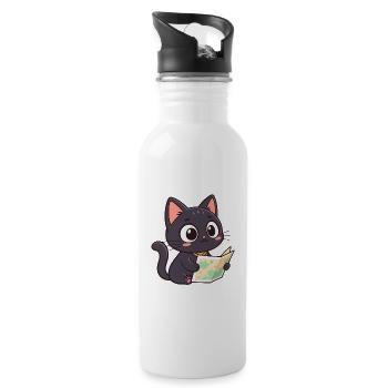 Reader and card chat - Water bottle with straw - white - Right