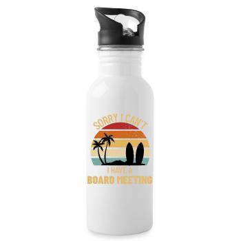 Surfer Surfing Dad Funny Surf Board Meeting - Water bottle with straw - white - Right