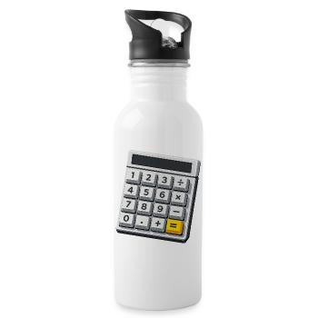 Calculatrice de costumes de carnaval Professeur de maths - Gourde avec paille intégrée - blanc - Droite