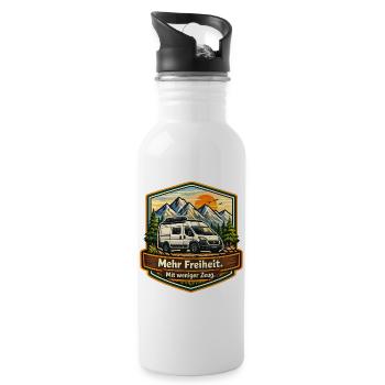 Camping-More Freedom-With Less Stuff-Camper - Water bottle with straw - white - Right