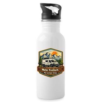 Camping-More Freedom-With Less Stuff-Camper - Water bottle with straw - white - Right