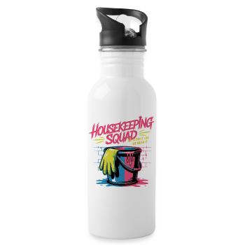 Funny Cleaning Design - Water bottle with straw - white - Right
