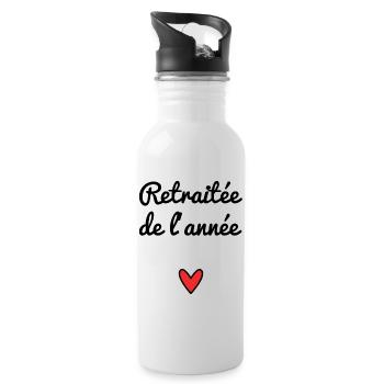 RETRAITEE. RETRAITE. RETRAITEE. RETRAITE - Gourde avec paille intégrée - blanc - Droite