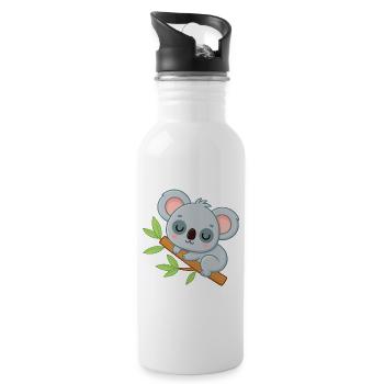 Bébé Koala sur une branche - Gourde avec paille intégrée - blanc - Droite