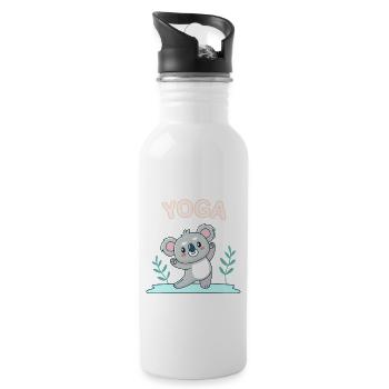 Koala Yoga Zen Pastel - Water bottle with straw - white - Right