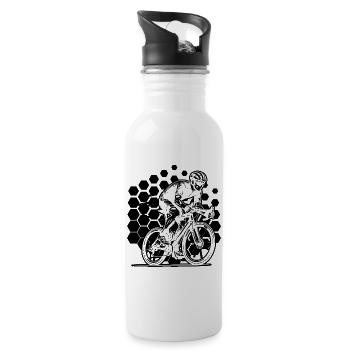 Roadbike artwork for your outfit - Water bottle with straw - white - Right