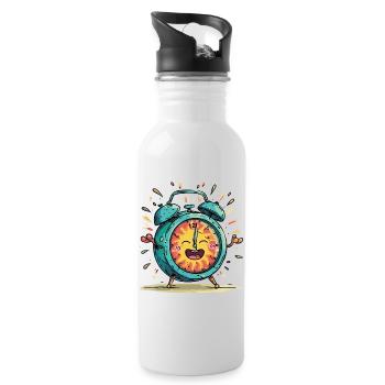Sonnenwecker Jubelbild - Trinkflasche mit integriertem Trinkhalm - Weiß - Rechts