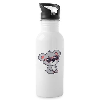 Koala Cool Pink Brille - Trinkflasche mit integriertem Trinkhalm - Weiß - Rechts