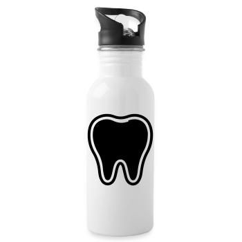 Tooth Symbol - Water bottle with straw - white - Right