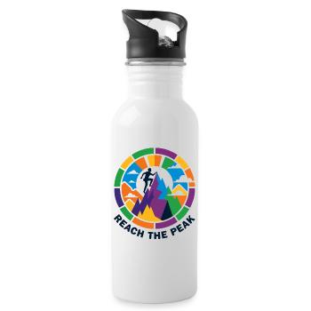 Colorful Summit Storm Mountaineer Climber Summit - Water bottle with straw - white - Right