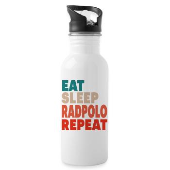 Eat Sleep Rad Polo Repeat, Radpolo - Water bottle with straw - white - Right