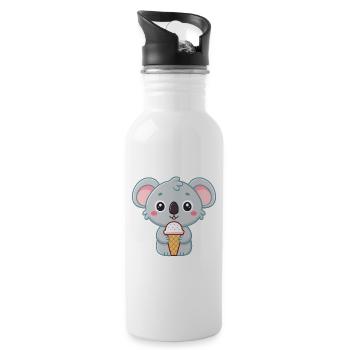 Koala Gourmand Crème Glacée - Water bottle with straw - white - Right