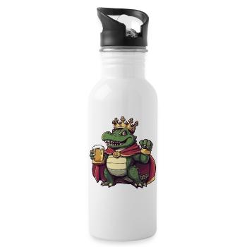 Roi de la Bière Alligator - Gourde avec paille intégrée - blanc - Droite
