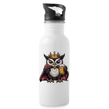 Owl Beer King - Water bottle with straw - white - Right