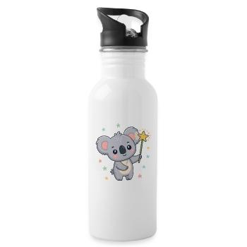 Koala Magician Pastel Stars - Water bottle with straw - white - Right