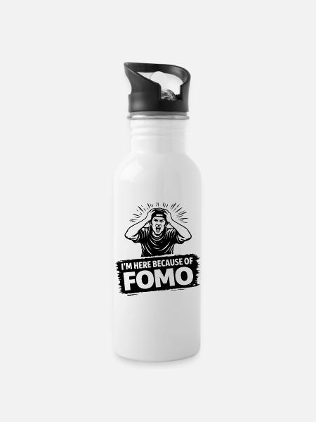 fear_of_fomo - Trinkflasche mit integriertem Trinkhalm - Weiß