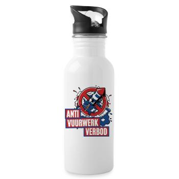 Anti Vuurwerk Verbod - Gourde avec paille intégrée - blanc - Droite
