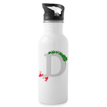 D - Trinkflasche mit integriertem Trinkhalm - Weiß - Rechts