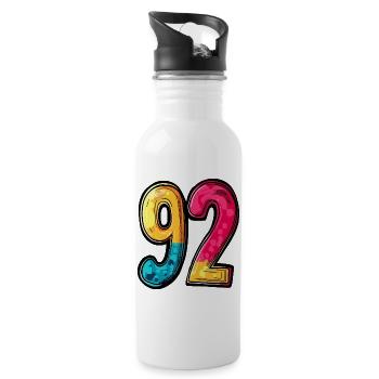 92 Nombre Coloré - Gourde avec paille intégrée - blanc - Droite