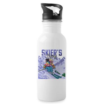 Skier's Swing Ski Alpin Sport - Trinkflasche mit integriertem Trinkhalm - Weiß - Rechts