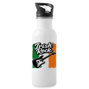 E-Gitarre St Patrick Flagge Rock Geschenk - Trinkflasche mit integriertem Trinkhalm - Weiß - Rechts