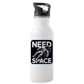 Need Space Astronaut - Trinkflasche mit integriertem Trinkhalm - Weiß - Rechts