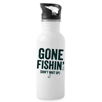 Angler T-Shirt, Go Fishing Hoodie, Mug - Water bottle with straw - white - Right