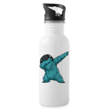 Dabbing Monster Fluffonster Fluffo Dancing - Water bottle with straw - white - Right