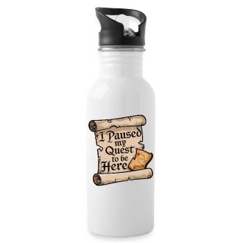 Ich habe meine Suche nach hier Nerd MMO Videospiel pausiert - Trinkflasche mit integriertem Trinkhalm - Weiß - Rechts