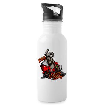 Eier Hasen Biker Motiv – Hasta La Vista Baby - Trinkflasche mit integriertem Trinkhalm - Weiß - Rechts