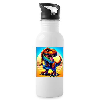 dinosaur - Water bottle with straw - white - Right