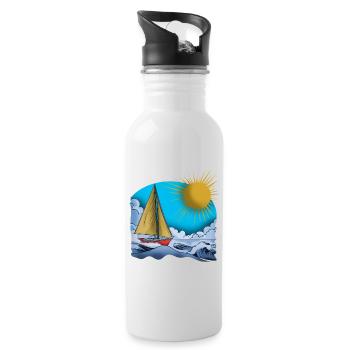 Planeurs au bord de la mer 2 - Gourde avec paille intégrée - blanc - Droite