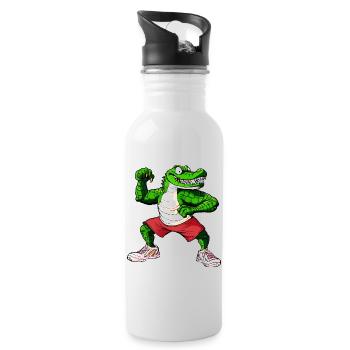 Fitness Crocodile - Gourde avec paille intégrée - blanc - Droite