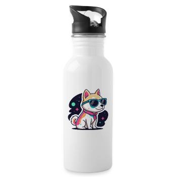 Chien Astral Neon Lunettes - Gourde avec paille intégrée - blanc - Droite