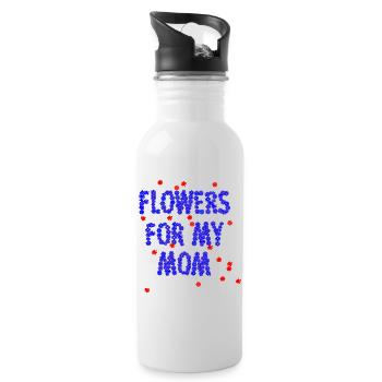 Des fleurs pour ma mère - Gourde avec paille intégrée - blanc - Droite