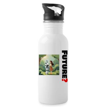 Future Friend in the Forest - Water bottle with straw - white - Right