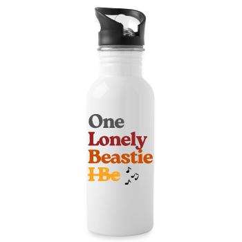Ein einsames Biest-Tee Art - Trinkflasche mit integriertem Trinkhalm - Weiß - Rechts