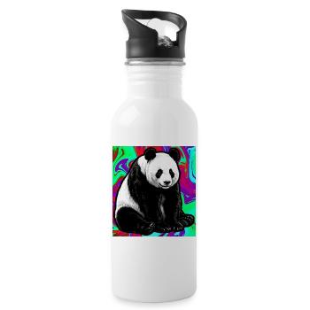 panda - Gourde avec paille intégrée - blanc - Droite