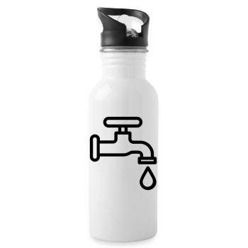 Tap - Water bottle with straw - white - Right