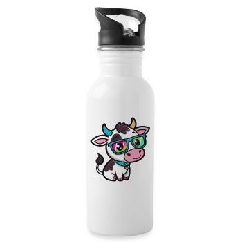 Kuh-Chic-Regenbogengläser - Trinkflasche mit integriertem Trinkhalm - Weiß - Rechts