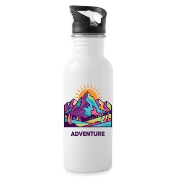 Vivid Summit-Abenteuer - Trinkflasche mit integriertem Trinkhalm - Weiß - Rechts