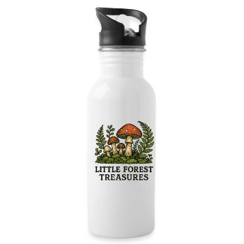 Little Forest Treasures Pilzparadies - Trinkflasche mit integriertem Trinkhalm - Weiß - Rechts