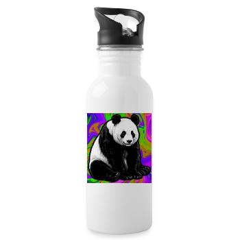 Panda - Trinkflasche mit integriertem Trinkhalm - Weiß - Rechts